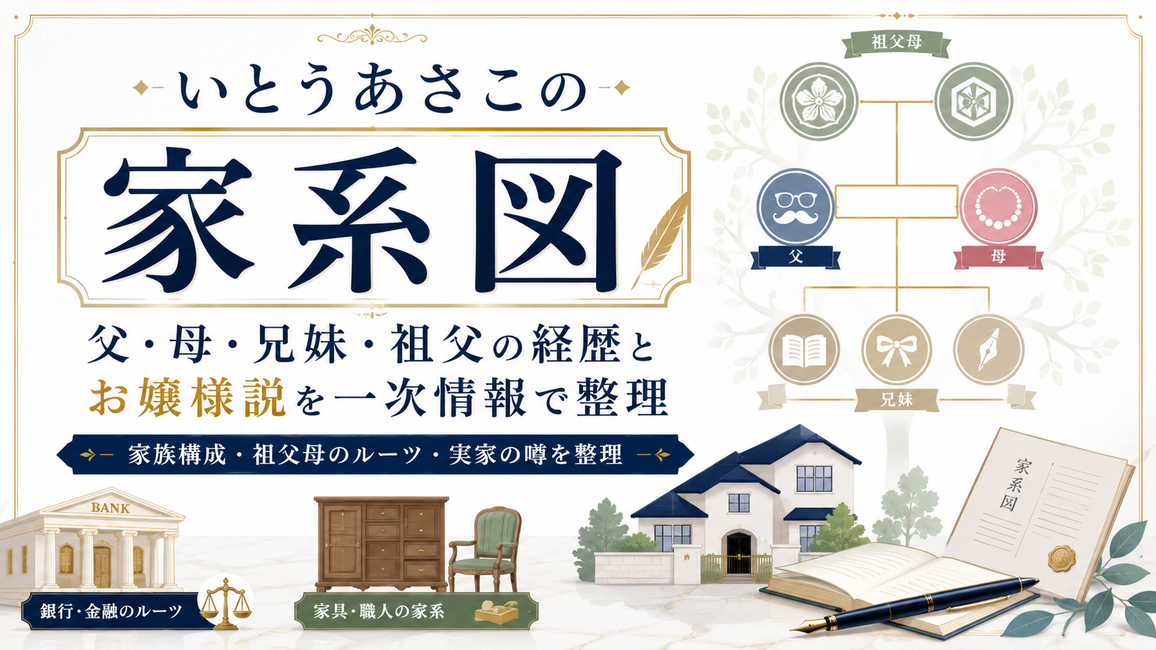いとうあさこの家系図｜父・母・兄妹・祖父の経歴とお嬢様説を一次情報で整理
