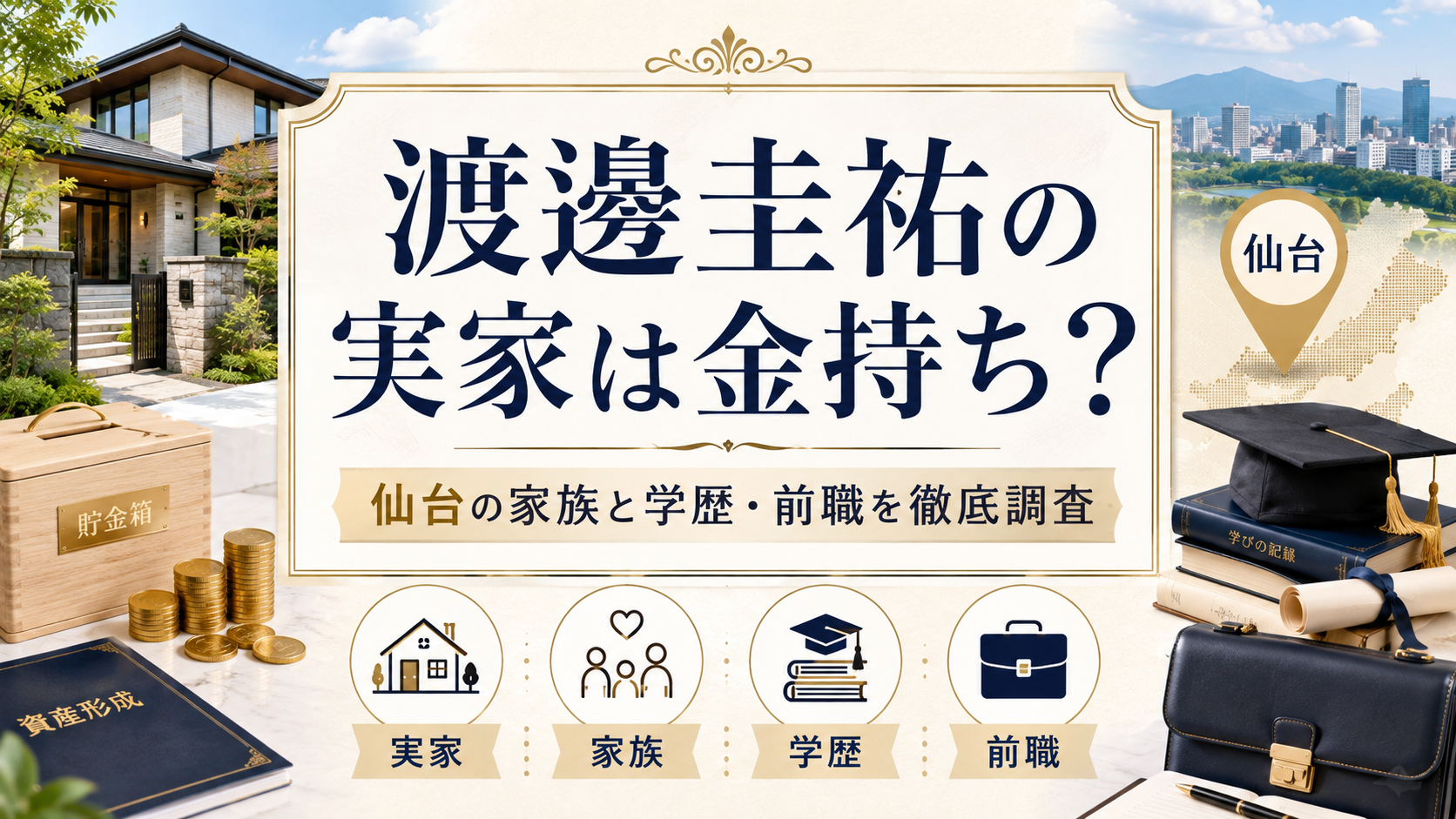 渡邊圭祐の実家は金持ち？仙台の家族と学歴・前職を徹底調査