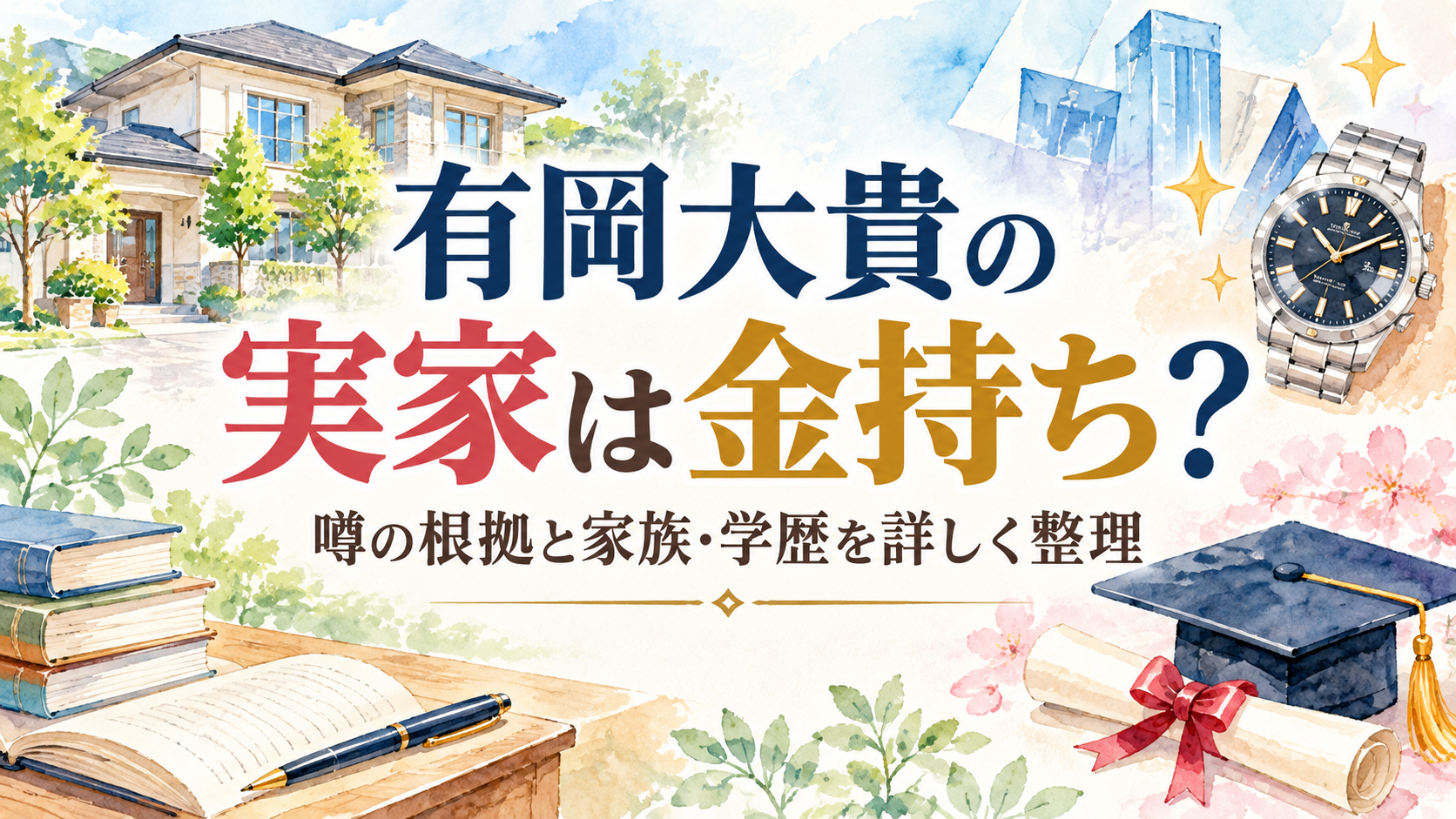 有岡大貴の実家は金持ち？噂の根拠と家族・学歴を詳しく整理